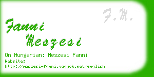 fanni meszesi business card